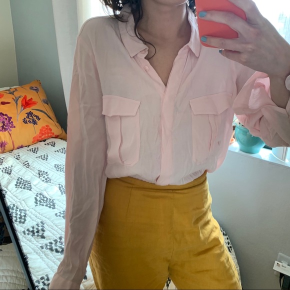 M&S Collection Pink Button Down - Picture 2 of 6